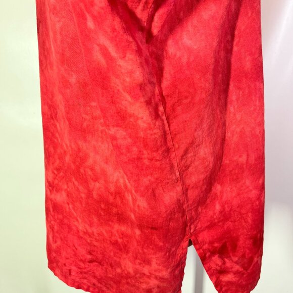 Chico's Design Size 2 (L) Mottled Red Button-Up Shirt 3/4 Sleeves - Picture 5 of 9